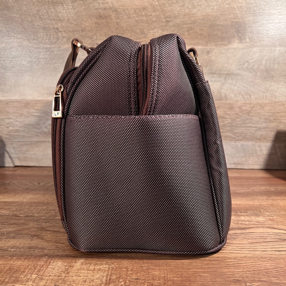 London Fog Kensington 360 17” Deluxe Cabin Bag NWT Brown Carry On Weekender Tote - Picture 6 of 16